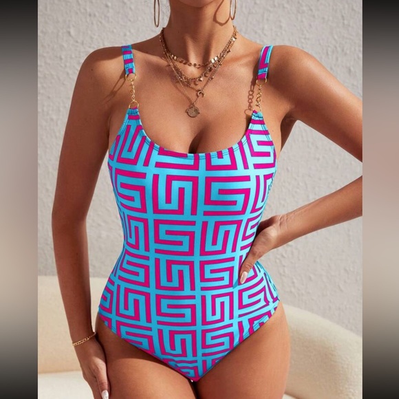 Luxe geo print one piece swimsuit - Picture 5 of 5